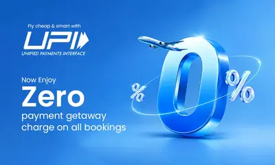 Zero payment gateway charge on all bookings when you pay with UPI